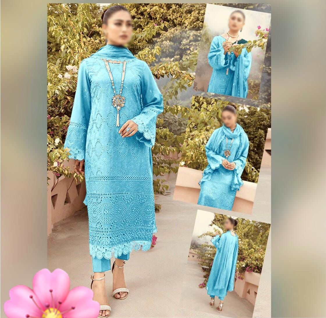 Fully Heavy Embroidered Lawn Suit With Chikenkari Work