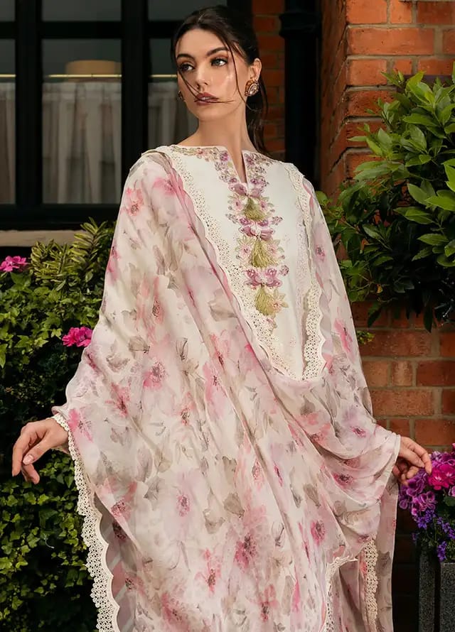 Heavy Embroidered Chickenkari Cotton Suit