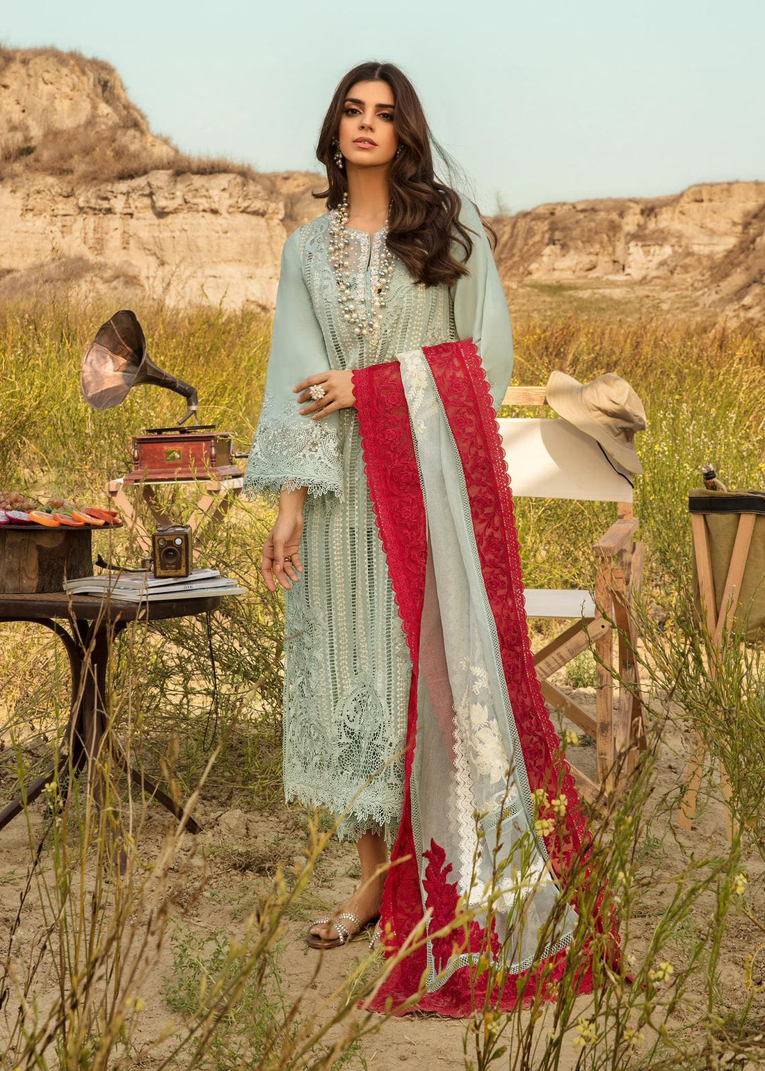 Full Heavy Embroidered Chikankari Embroidered Suit