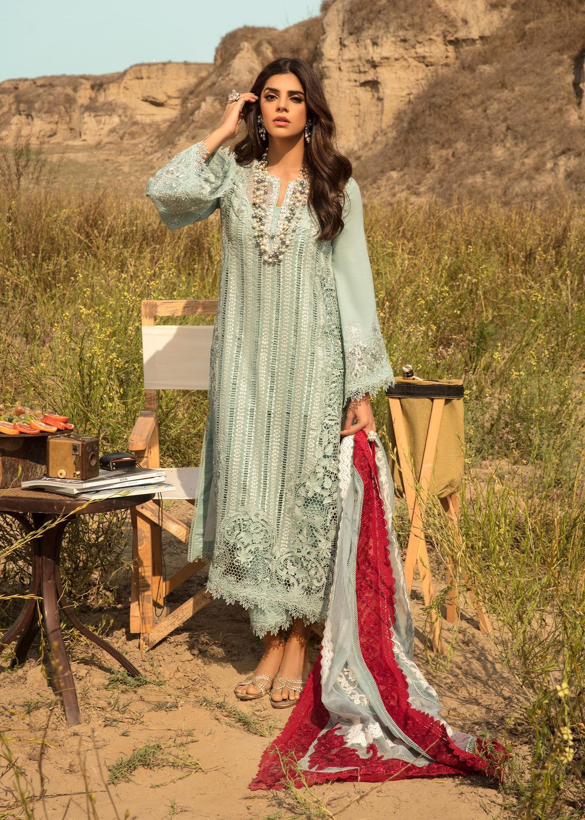 Full Heavy Embroidered Chikankari Embroidered Suit