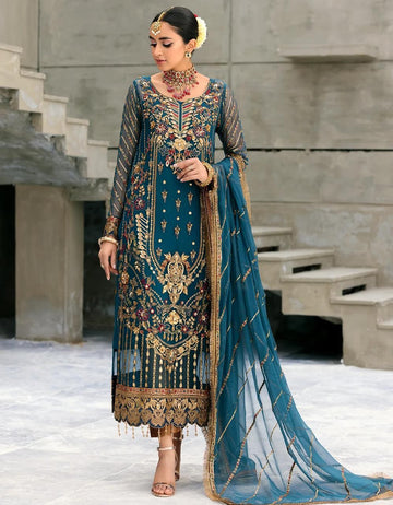 Full Heavy Embroidered Chiffon Designer Suit